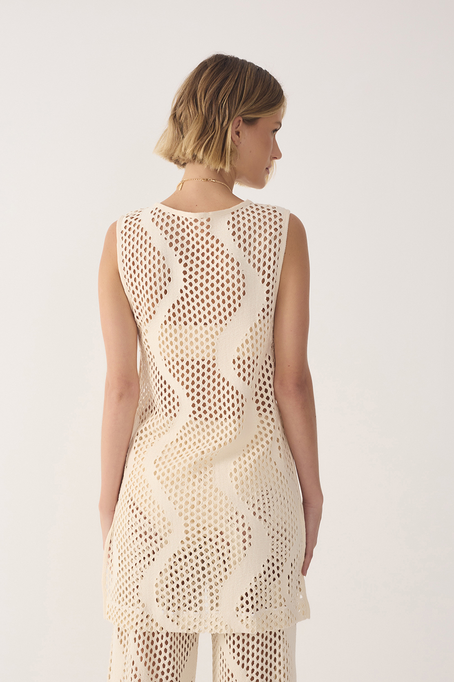 Knitted Tricot Blouse w/ Top