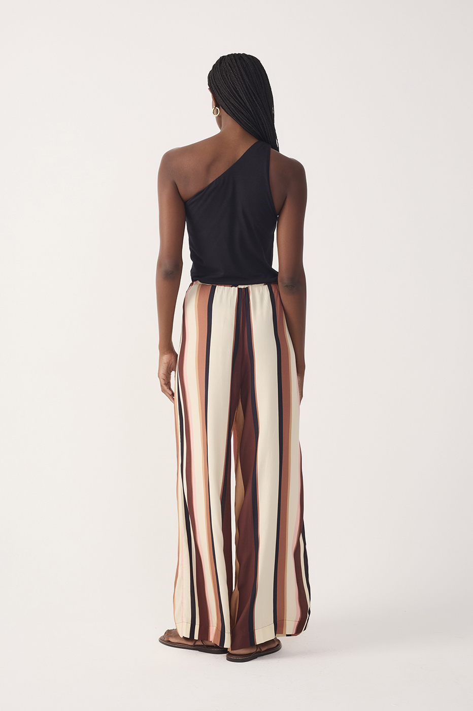 Multicolor Dunas Stripes Drawstring Flared Pants