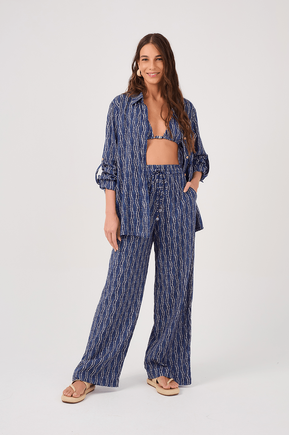 Pants with Current Print