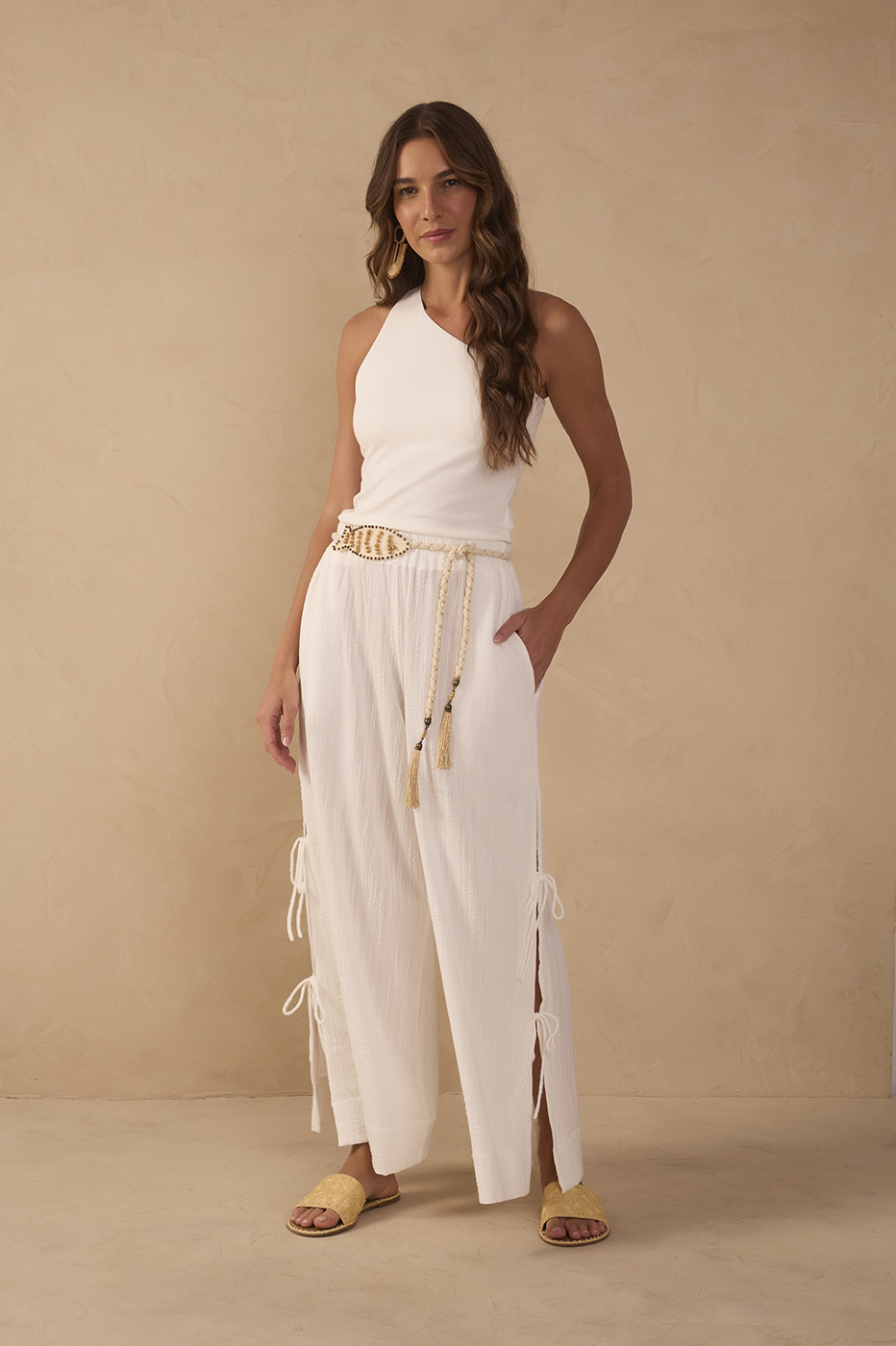 Off-White Side Ties Belted Pants