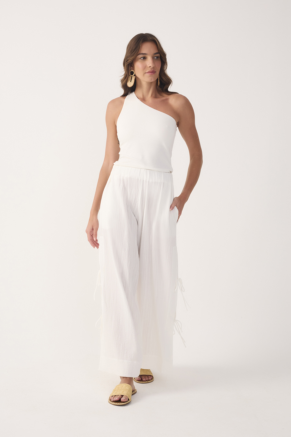 Off-White Side Ties Belted Pants