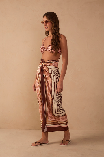 Pink Solar Front Knot Low Waist Top And Bottom Bikini Set