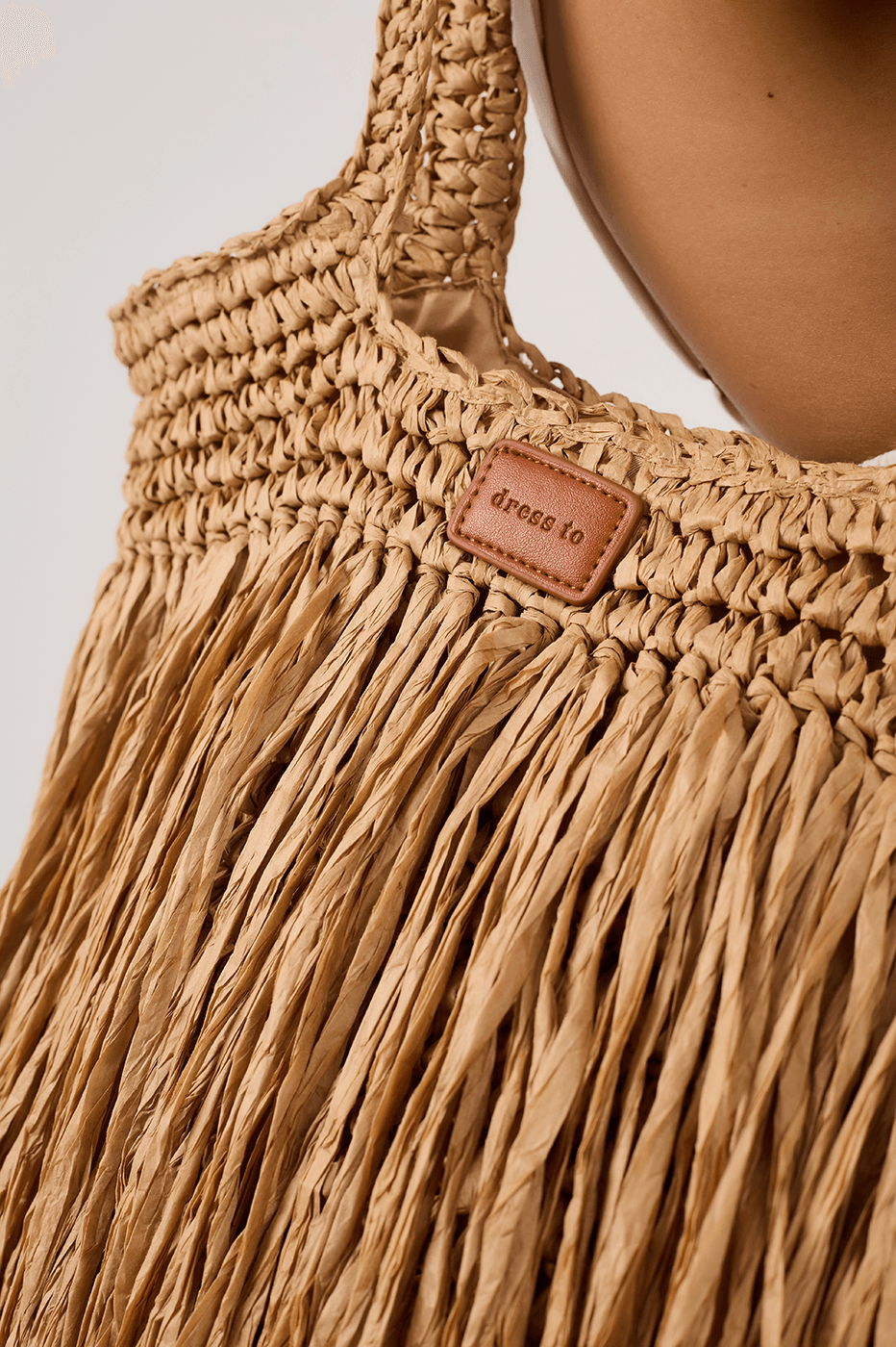Straw Bag with Fringes