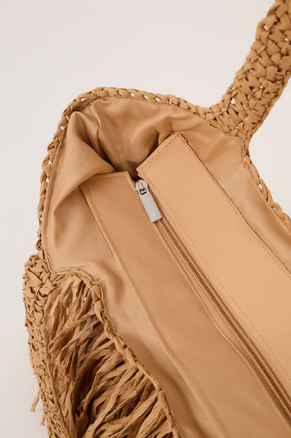 Straw Bag with Fringes