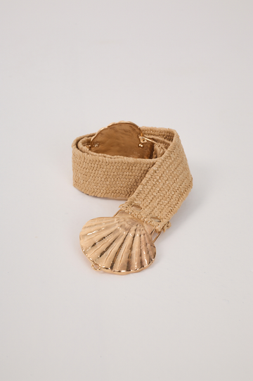 Beige Scallop Shell Belt