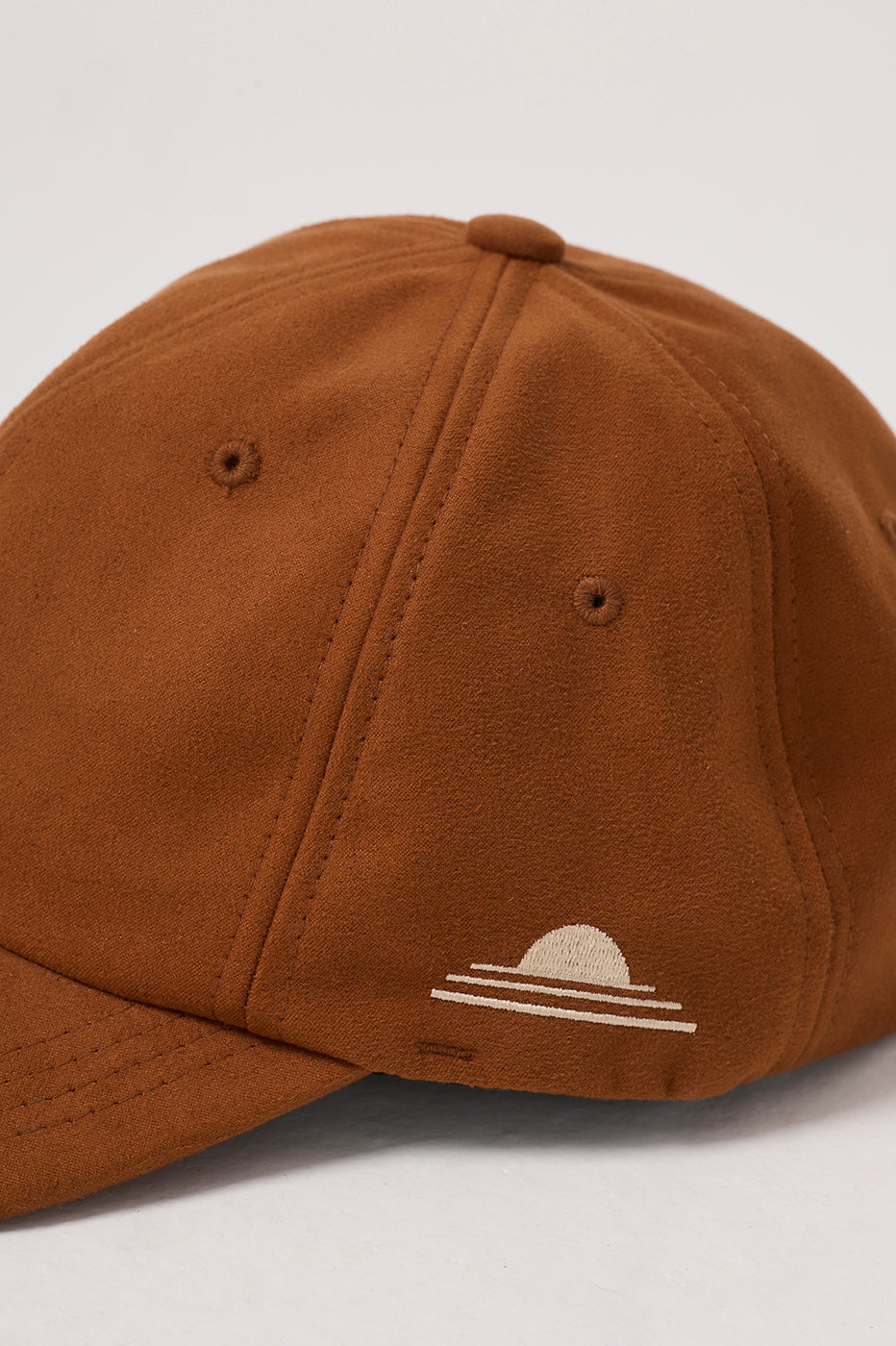 Brown Poente Embroidered Suede Cap