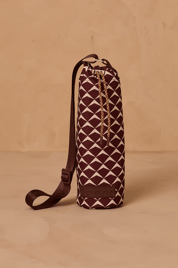 Brown Asa Delta Crossbody Wine Bag