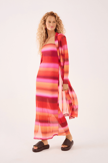 Tarde Print Tulle Cardigan