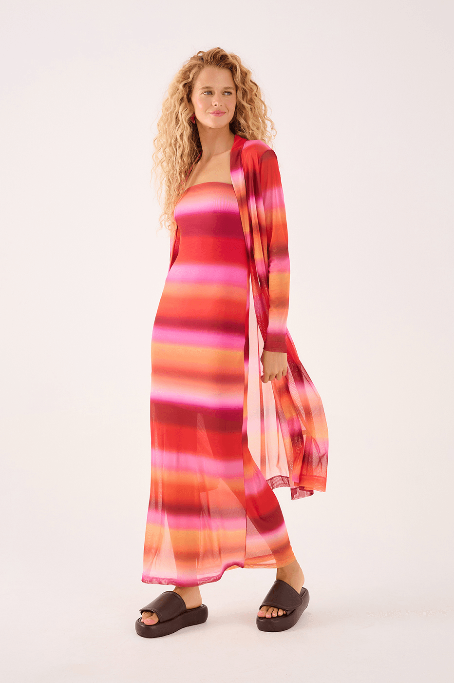 Tarde Print Tulle Cardigan