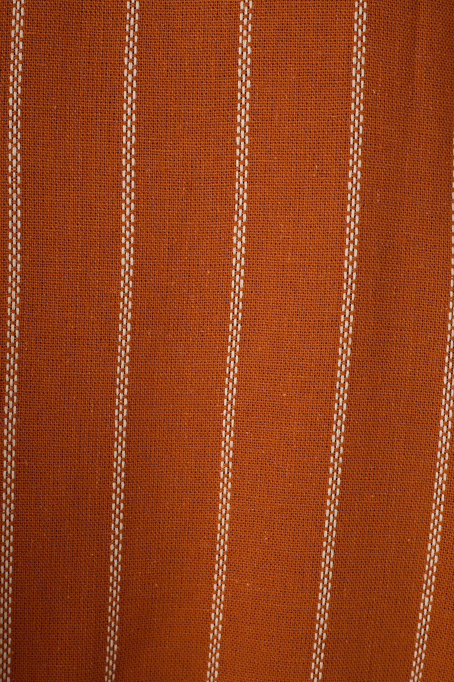 Ochre Striped Open Belted Linen Kimono